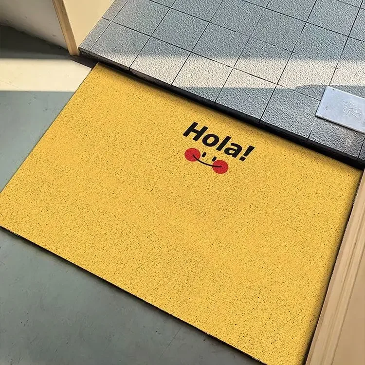 Simple solid color door mat, dirt resistant foot mat for entrance foyer, dust removal for entrance door floor mat, silk ring mat