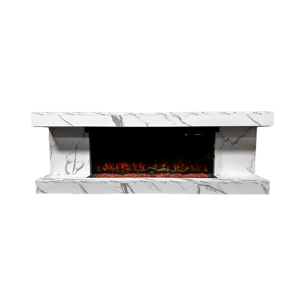 

【Hot】High-End 1500W Electric Fireplace TV Cabinet No Required Built-in for Home Hotel Background Wall Heating