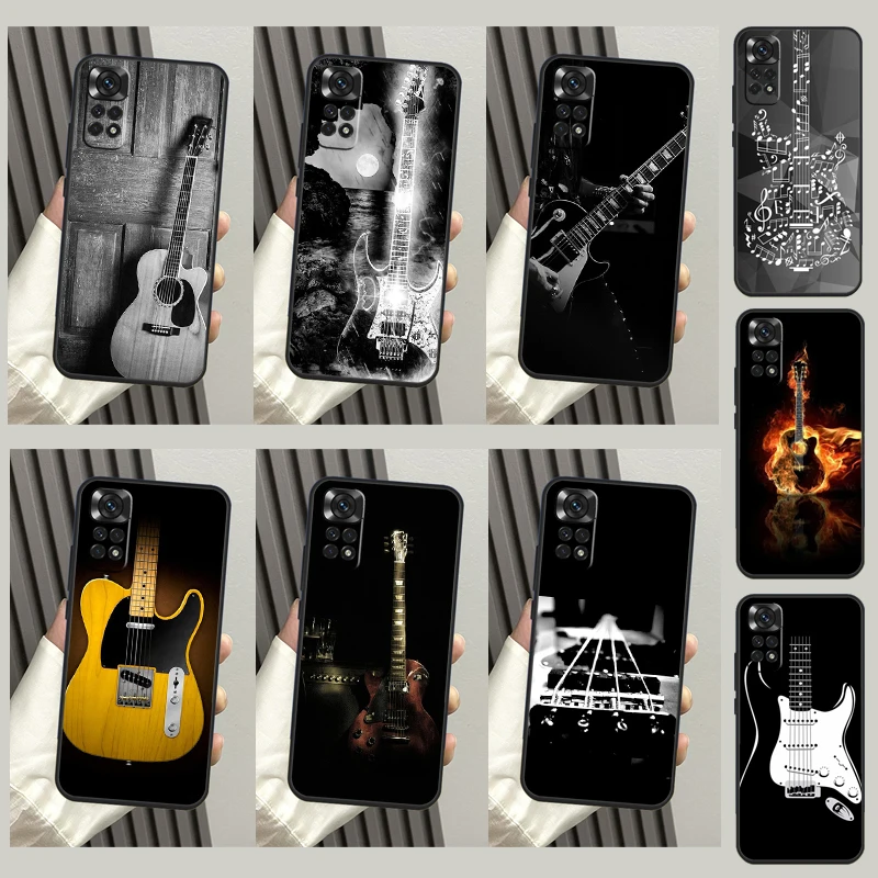Guitar Music Phone Case For Xiaomi Redmi Note 12 11 8 9 10 Pro 10S 11S 8T Redmi 10C 10A 10 12C 9C Funda