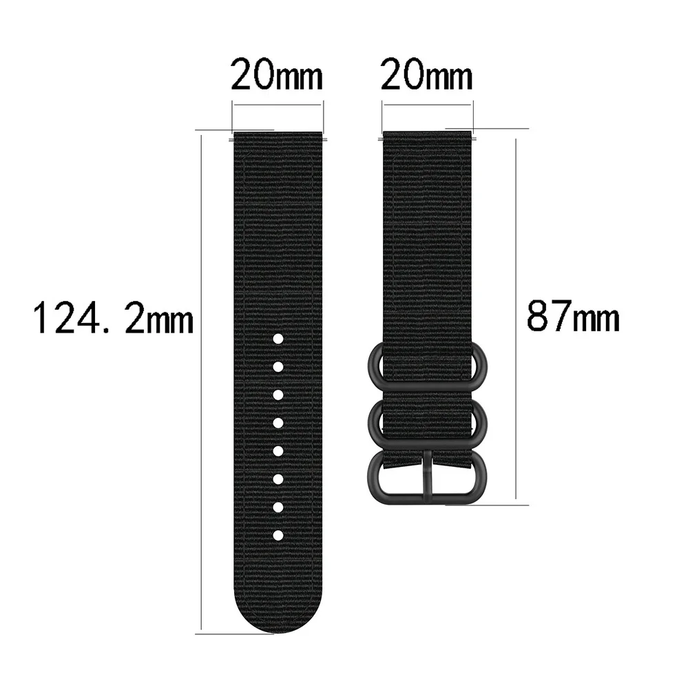 

Premium Nylon Watch Band Black Simple Strap for Forerunner 245M 645 Active3 Replacement Wristband Comfortable
