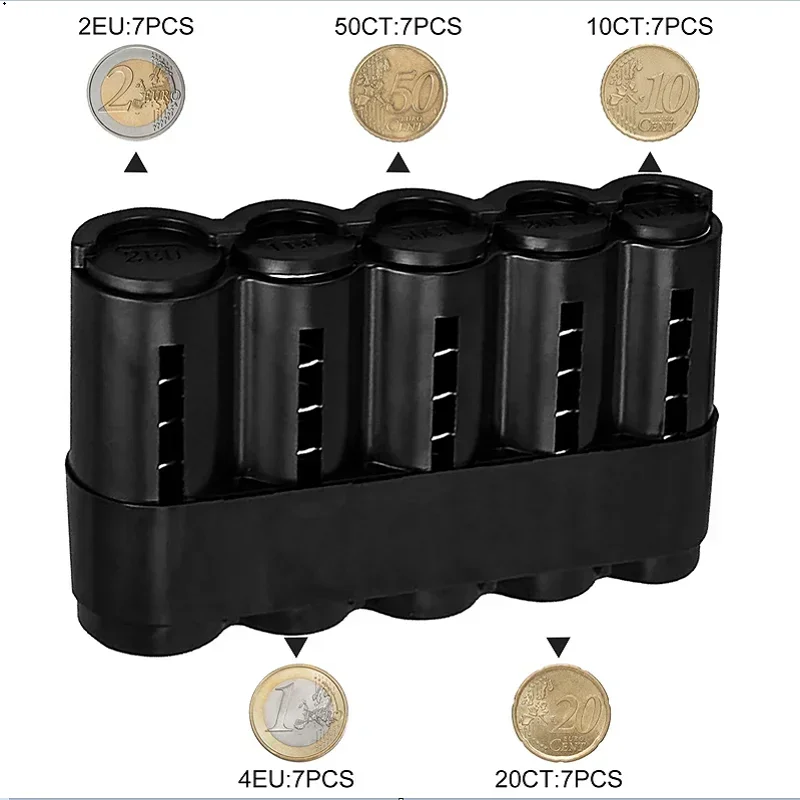 Coin Storage Euro Coin Mechanism Coin Holder Euros Box Taxista Purse Safe for Money CXG03