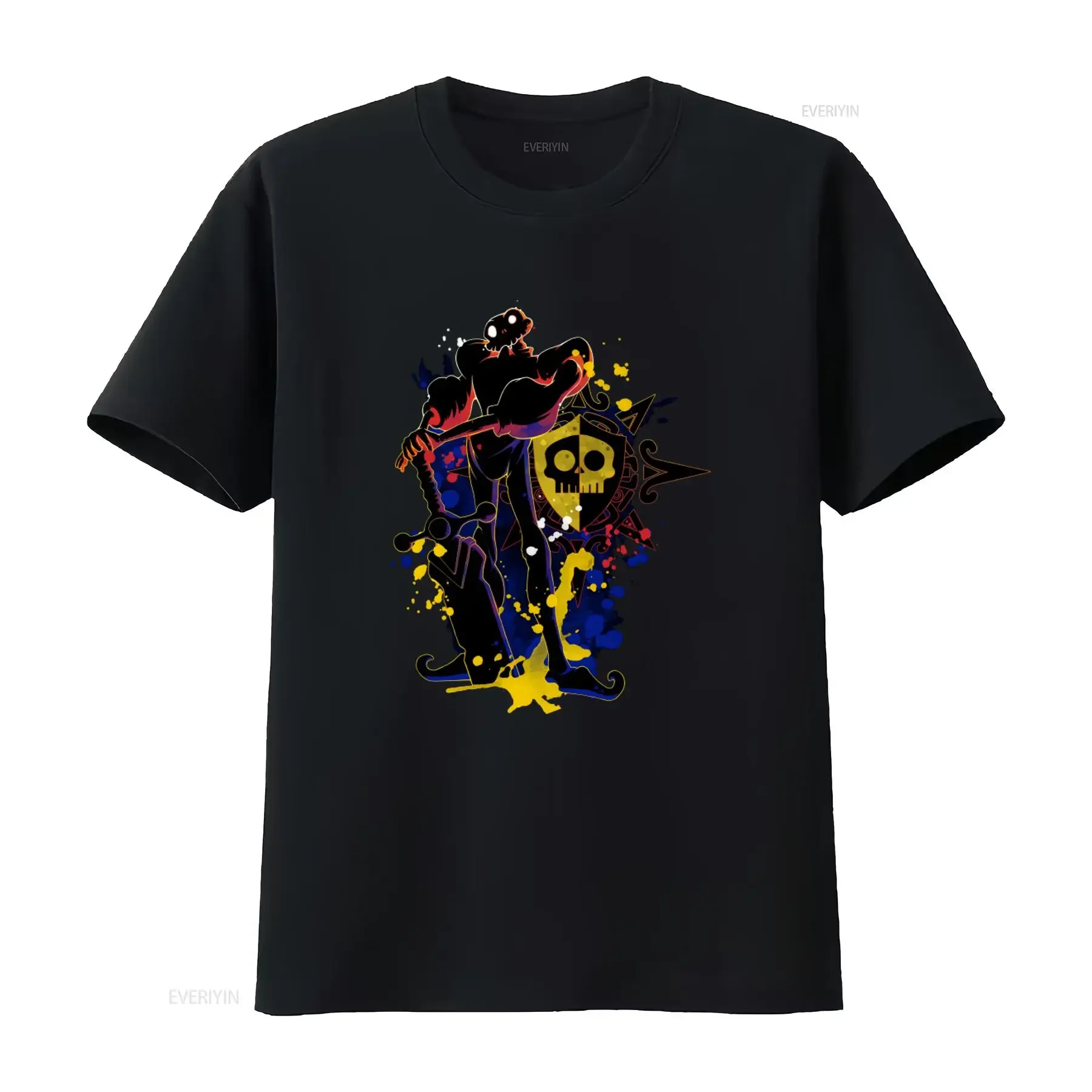 Medievil Sir Daniel Fortesque Retro Videogame Gaming T Shirt with Skull Shield Print vintage Washed designer clothes