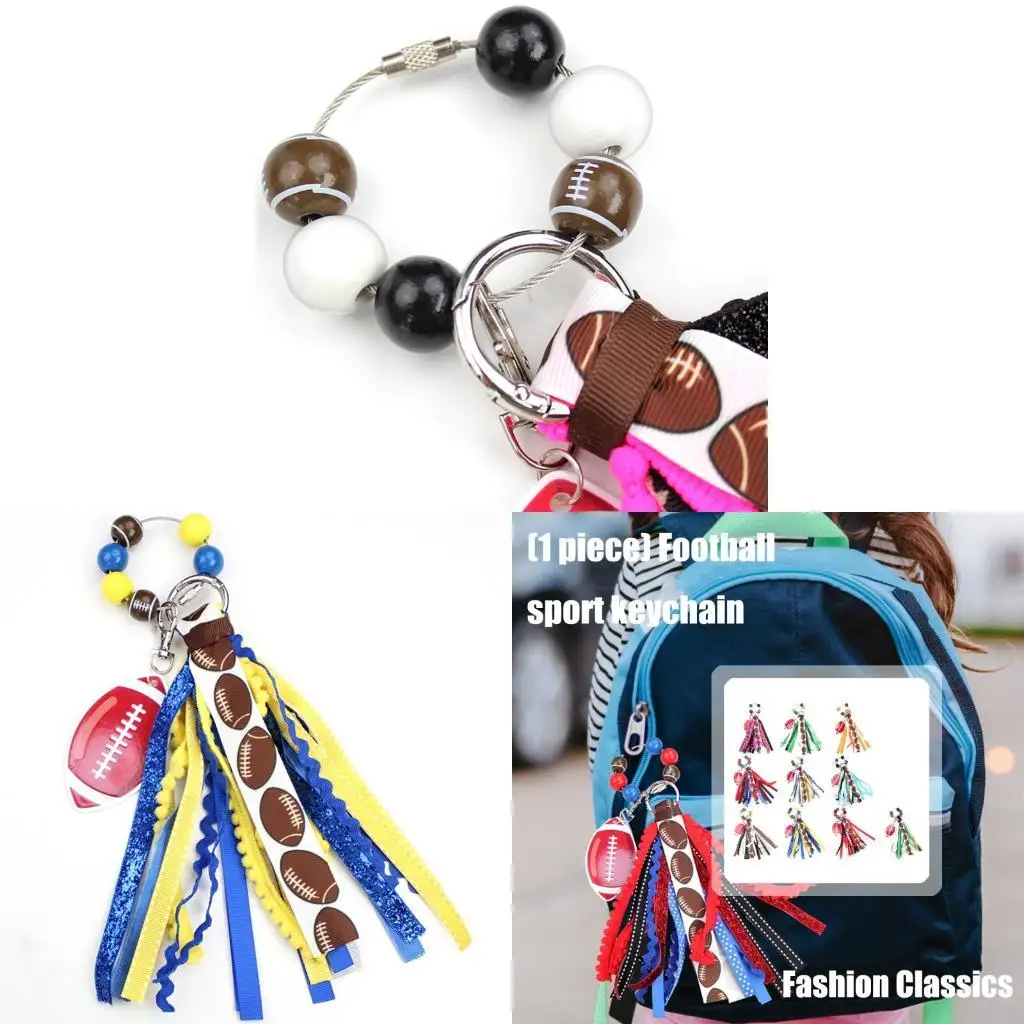 195C Creative Polyester Keychain Lover Gift Bead Accent Tassels Detailing
