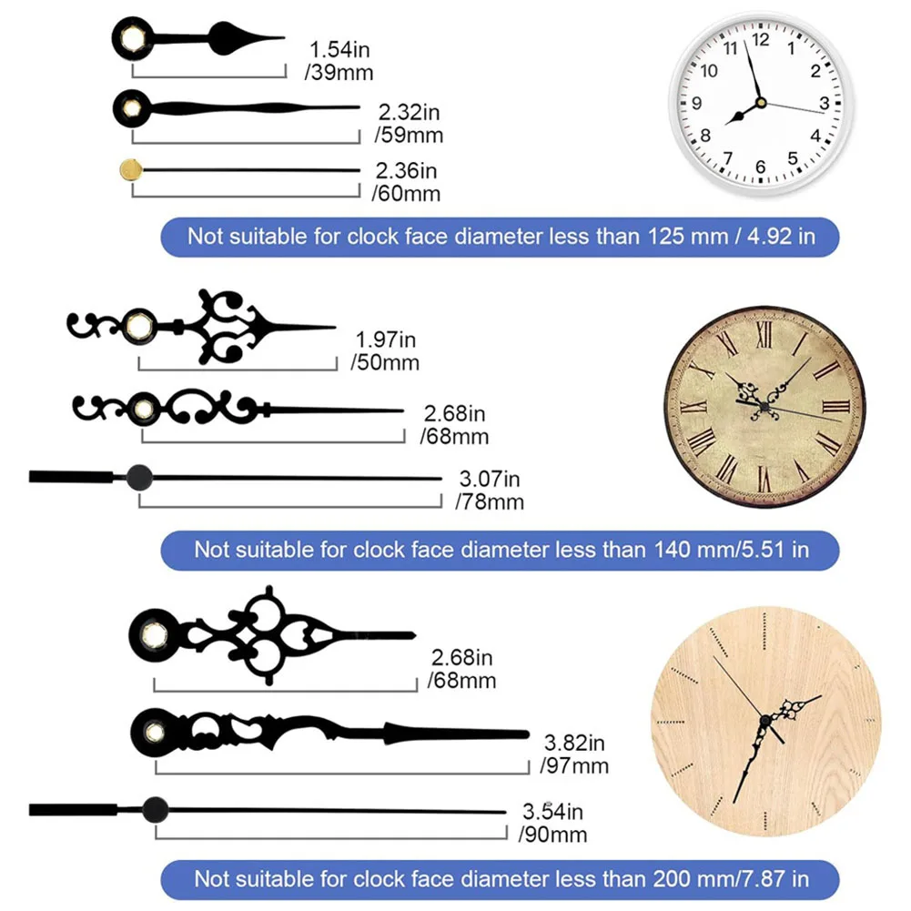 Music Box Clock Repair Kit with Movement Hands and For horn Timing Compatible with 13 and 17 Millimeter Shafts