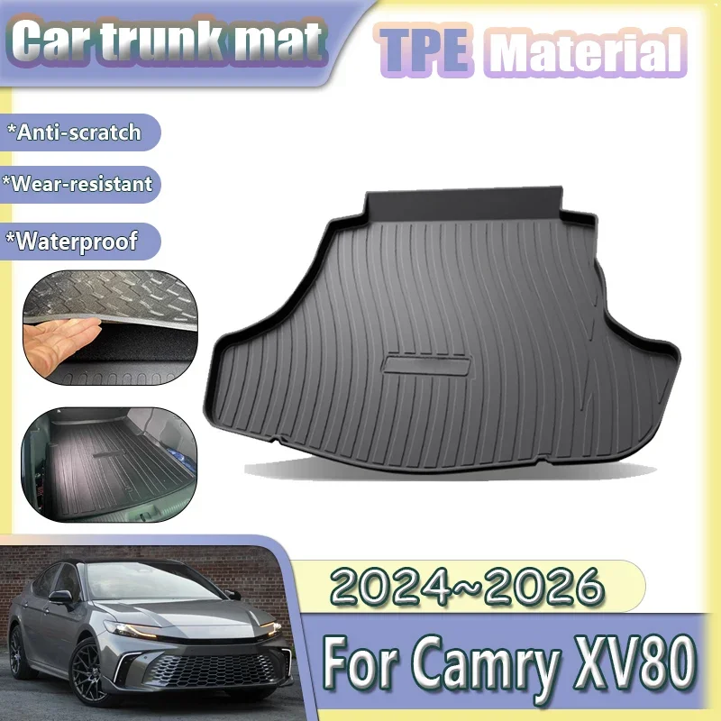 

TPE Material Rear Trunk Mat For Toyota Camry XV80 2024 2025 2026 Scratch Resistant Waterproof Trunk Storage Pads Car Accessories