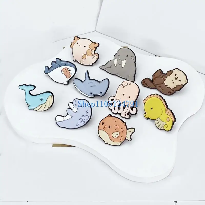 98 كجم سحر مخلوق البحر بروش دبابيس الإبداعية البحر دبوس متعة مخلوق البحر بروش سبيكة الملمس مثالية لإضافة سحر #3