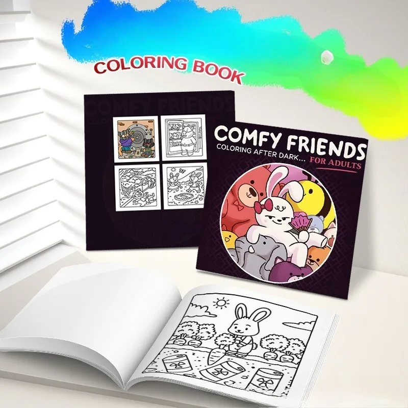 Thick Coloring Book Hand Painted Art Stress Relief Adult Focused Drawing Practice Creative Expression and Relaxation Activity