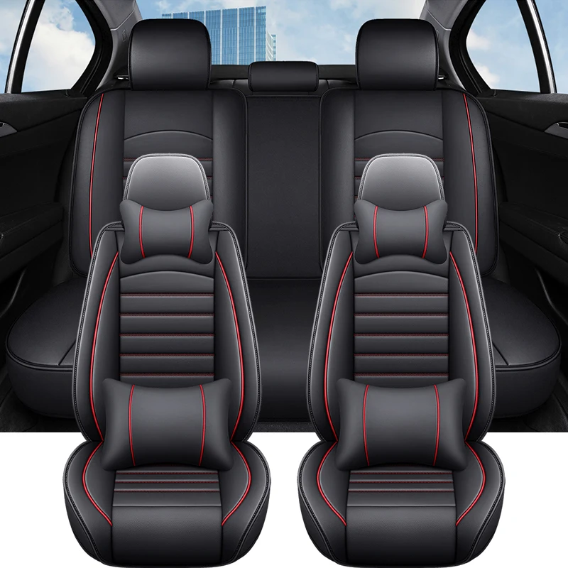 Universal Leather Car Seat Cover Cushion Full Set For Seat Altea xl Toyota Corolla Kia Stinger Auto Accessories Interior Women