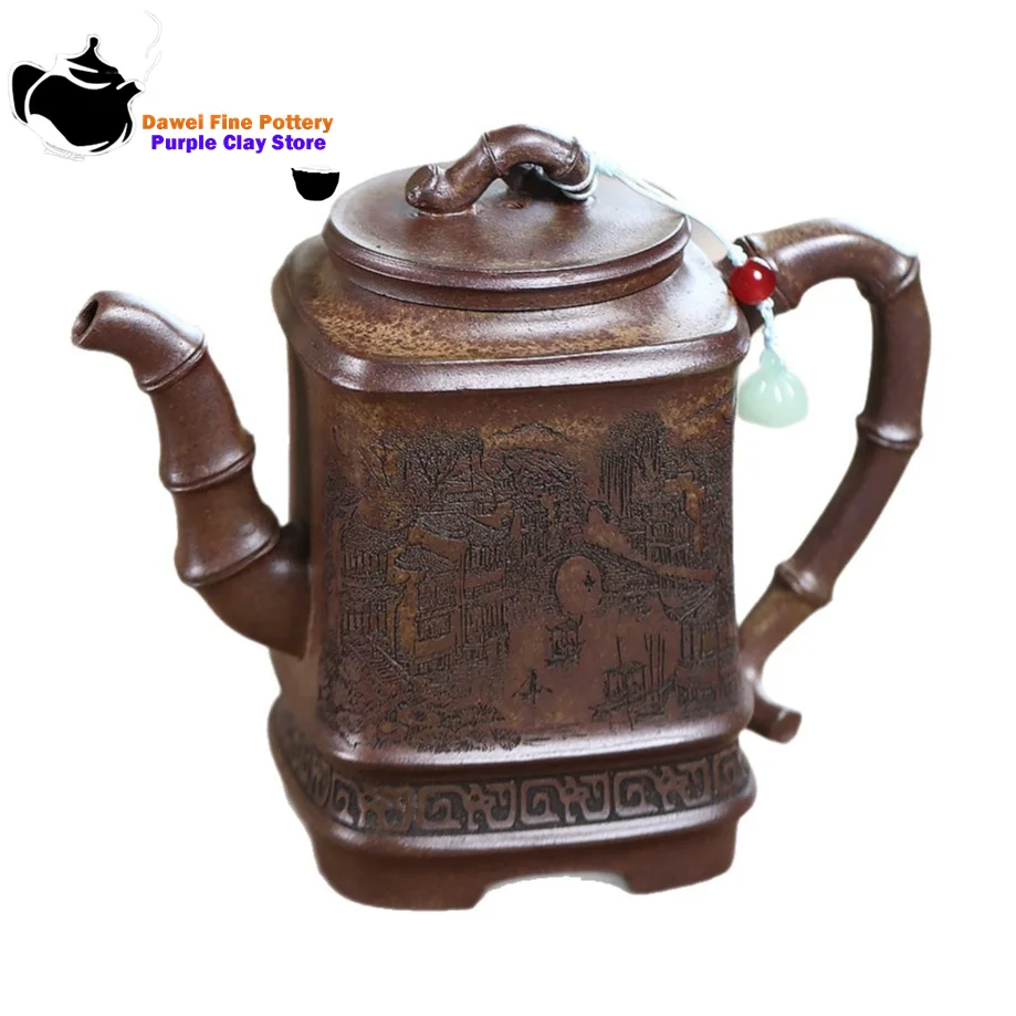 Yixing purple clay teapot raw ore, high-temperature wood burning section, mud bamboo section, Kung Fu tea set, Chinese teapot