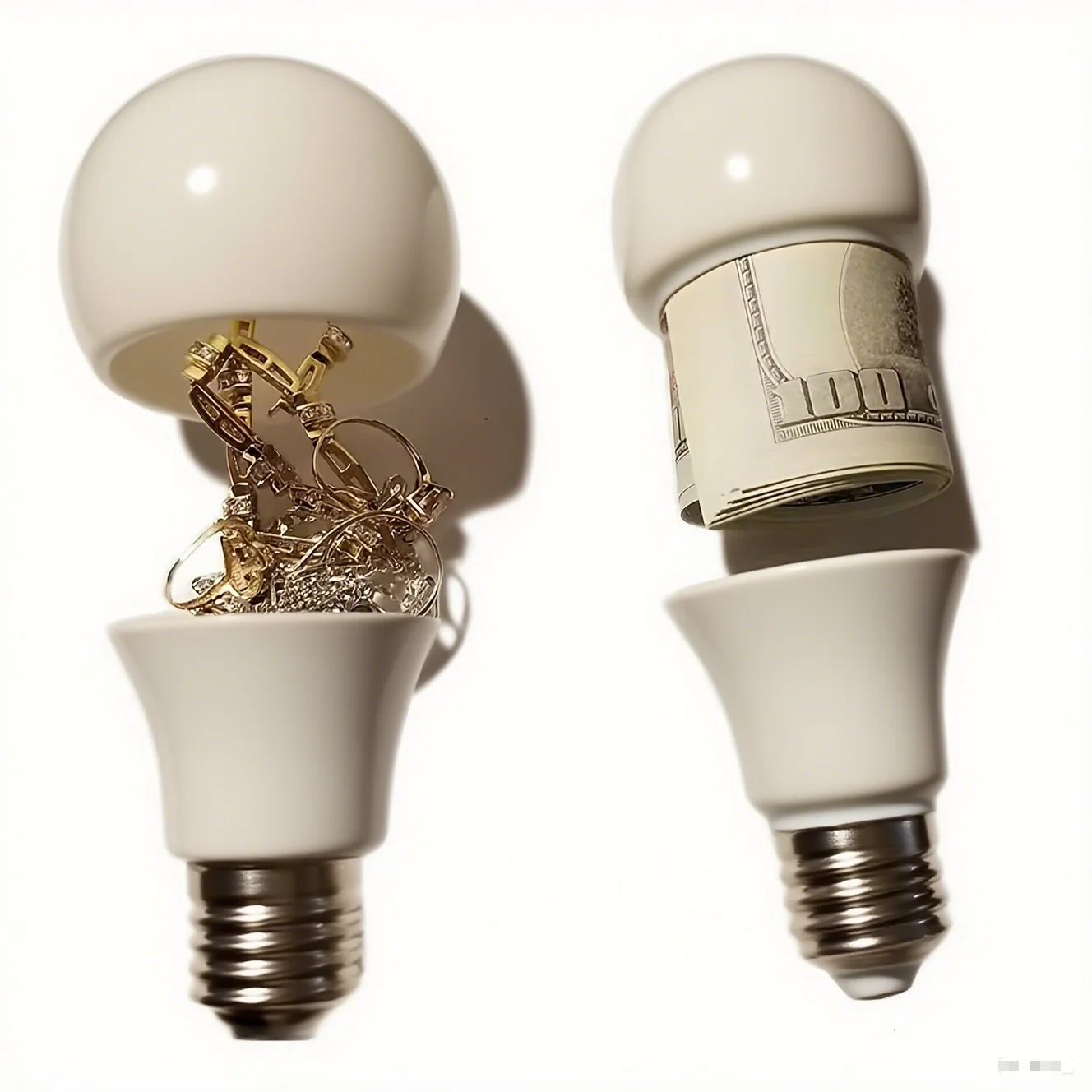 صندوق تخزين لمبة الإضاءة المخفية للتخزين الآمن والسر