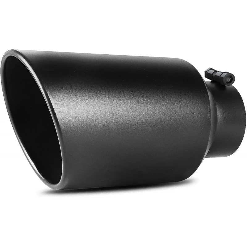 

5 Inch Inlet Exhaust Tip, 5" Inlet 8" Outlet 15" Overall Length Powder Coated Finish Stainless Steel Exhaust Tail Tip for 5" Out