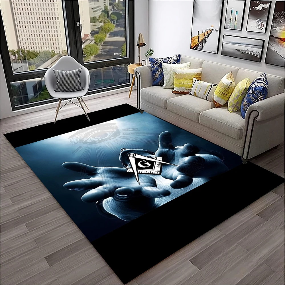 Masonic Freemasonry Illuminati Ring Carpet Rug for Home Living Room Bedroom Sofa Doormat Decor,Kid Area Rug Non-slip Floor Mat