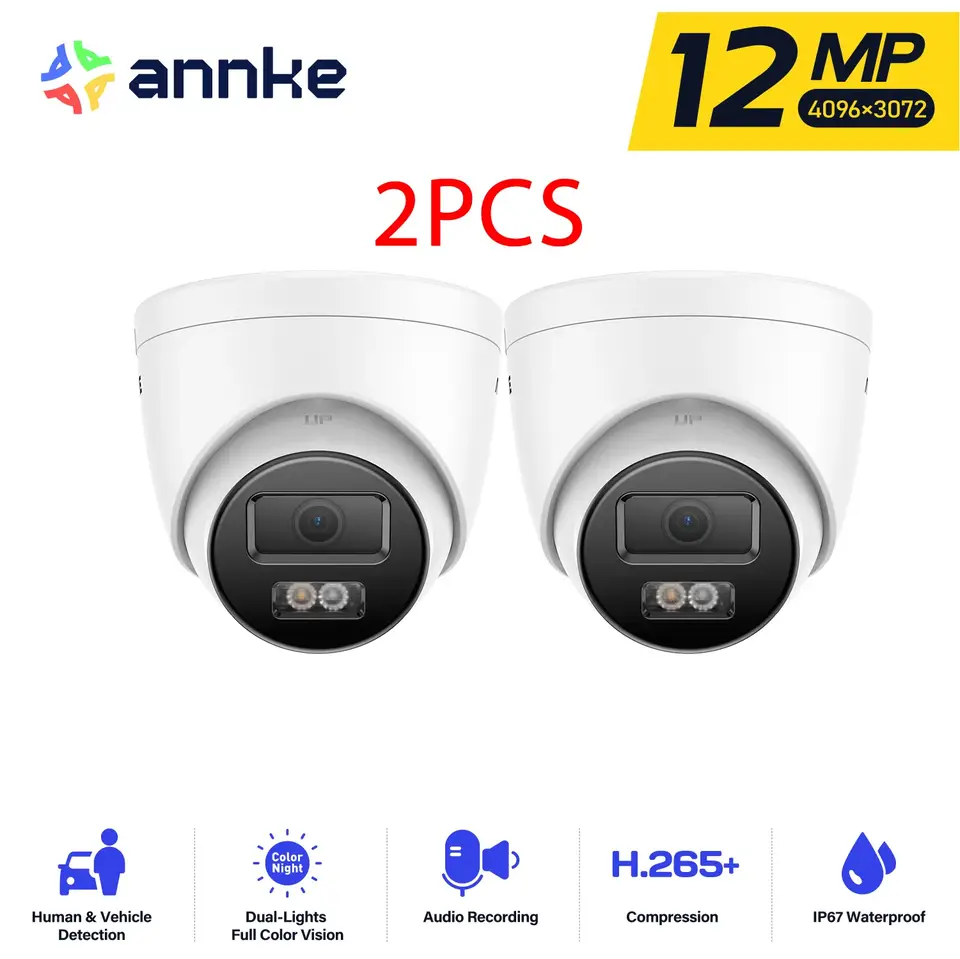 Annke 12MP PoE Security Camera with Dual Light, Mic & IP67 Weatherproofing