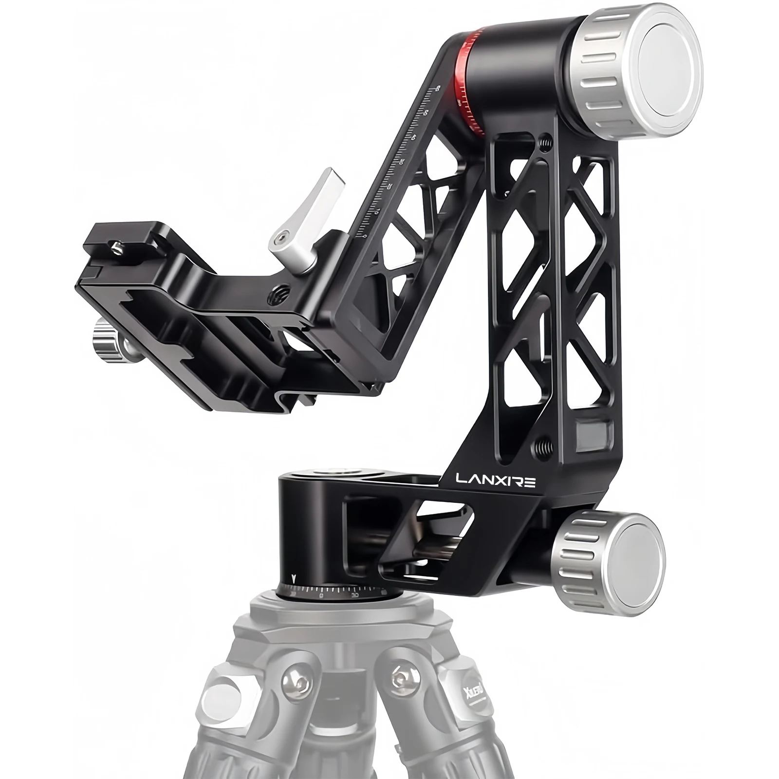 

Lanxire 360° Gimbal Tripod Head, 55lbs/25kg Load with ARCA-Swiss Quick Release, Aluminum Panoramic Tripod for DSLR/Cine Cameras