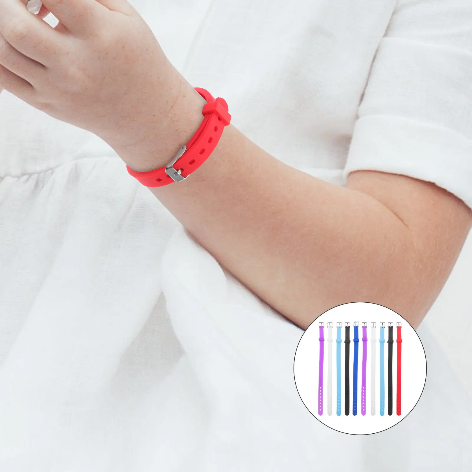 14Pcs Soft Flexible Silicone Wristband Solid Color Kids Bracelet for Team Building Camp Activities Party Favor Family Friends