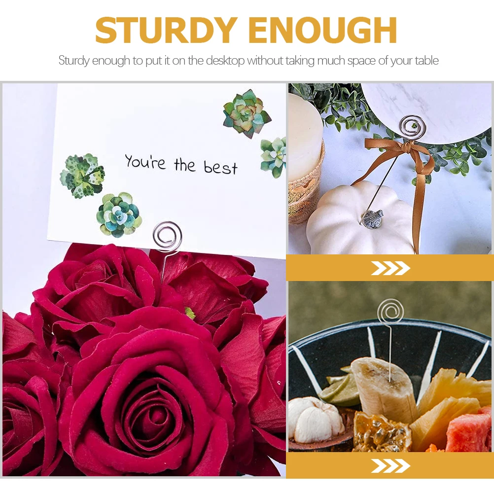 

50 Pcs Wedding Table Numbers Note Clip Photo Name Card Holders for Tables Dining Office