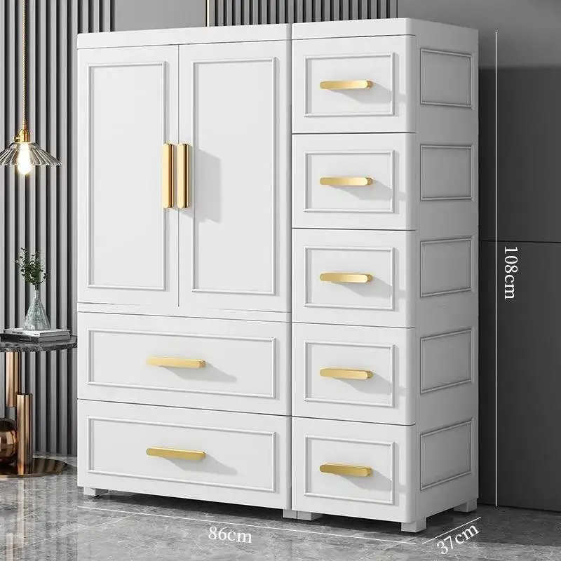 

3-layers Kitchen Kids Baby Plastic Storage Clothes Hanging Design Cabinet With Drawers For Bedroom Living Room For Clothes