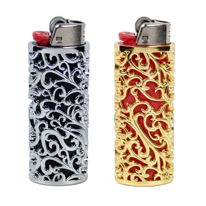 Retro hollow Outside Most Metal Design If Bic Cover for Standard Size Size Sleeves Sleeve type 12 Main Sales Lighter Door - №11