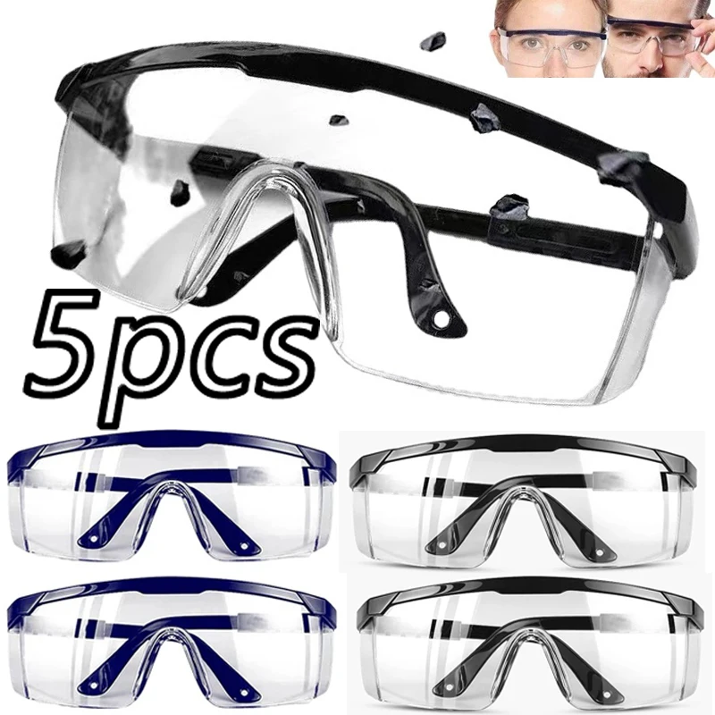 5pcs Anti-Splash Eye Protection Work Safety Goggles Windproof Dustproof Protective Glasses Optical Lens Frame Cycling Goggles