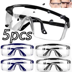 Lunettes de protection anti-éclaboussures pour les yeux, lunettes de sécurité au travail, lunettes de protection coupe-vent et anti-poussière, monture de lentille optique, lunettes de cyclisme, 5 pièces