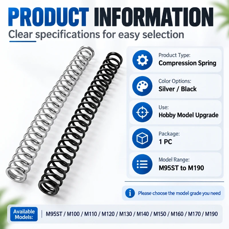 Wear Resistant Steel Wire Spring AEG M100 M110 M140 M190 Compression Type Mechanical DIY Spare Parts