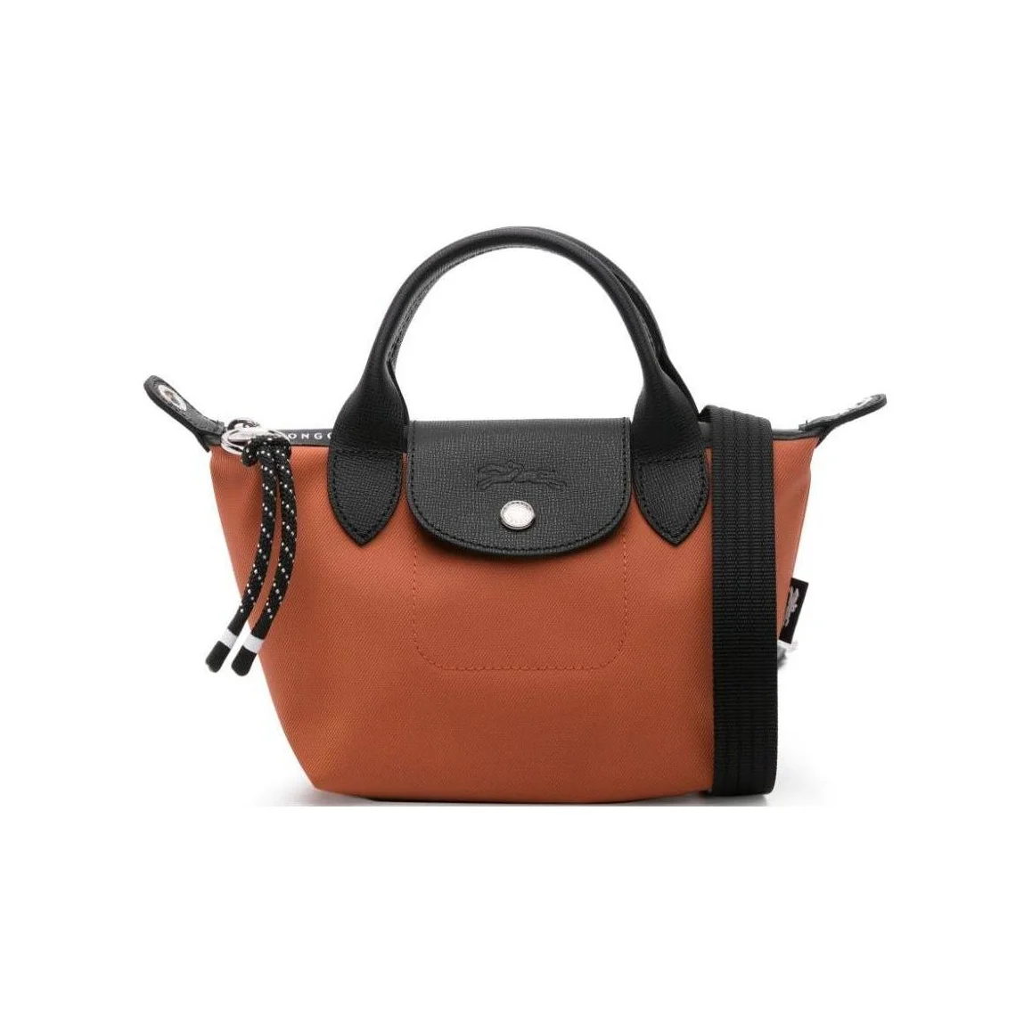 LONGCHAMP Le Pliage Energy Recycled Cotton Handbag Mini Women's Rusty Umber & Black 1500HSR003