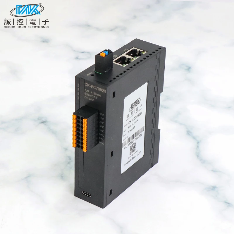 CK-EC7082 High Precision 8-Channel EtherCAT Analog Input Module 16-bit Voltage/Current for Automation