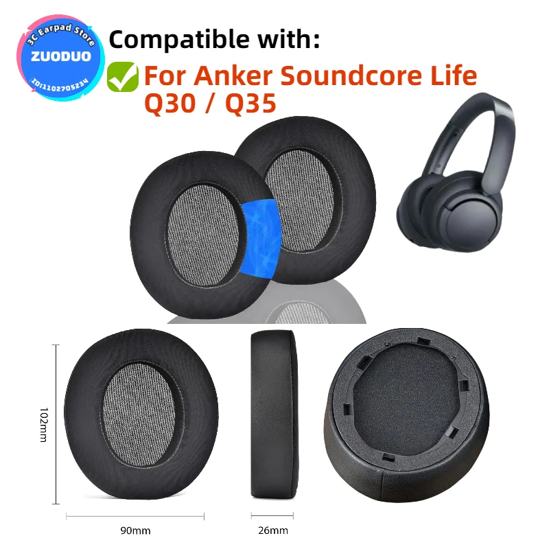 

Ear Pads For Anker Soundcore Life Q30 / Q35 Headphone Replacement Leather Pads High Quality Foam Pads
