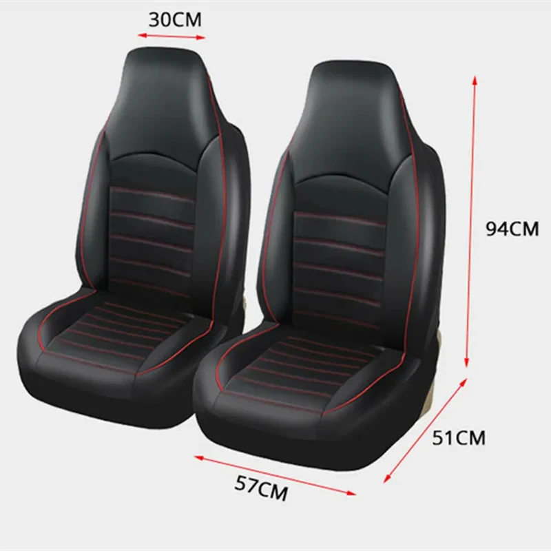 2Pcs Front Car Seat Covers High Quality Breathable PU Leather Seat Protector Suitable For Most Cars Suv Truck Van Auto Interior