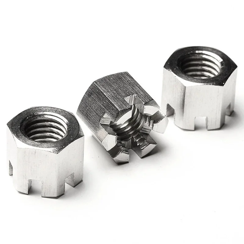 M6 M8 M10 M12 M14 m16m18m20 M24 A2 304 Stainless Steel thin/thick Slotted Round Lock Hexagon Head Hex Slotted Castle Crown Nuts 5