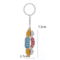 Movie Friends Central Perk Keychains Pendants Enamel Coffee Time Logo Car Keyring Choker Best Friend Xmas Jewelry Gifts