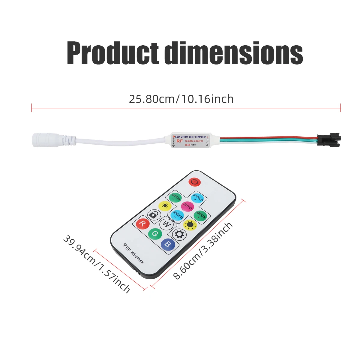 DC5-24V RGB LED Light Color Controller With Wireless Remote Control Dream Color LED Strip Color Changing Module Smart Controller
