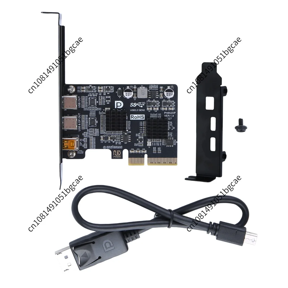 Type-C Expansion Card ASM3142 Controller Dual USB-C Port Docking Station TYPE-C Port Monitor Dock Adapter Cards for Desktop