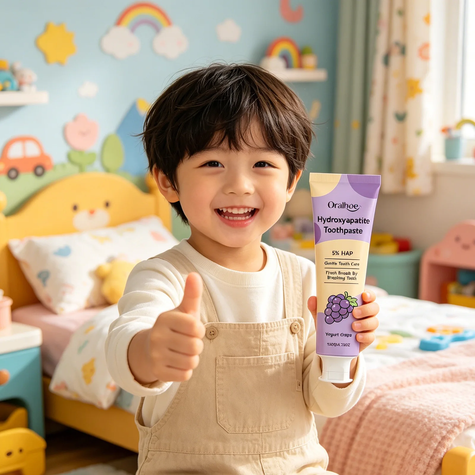 Oralhoe Hydroxyapatite Toothpaste for Children Clean Teeth Stain Remover Dental Care HAP Anti-Cavity and Repair Toothpaste 120g