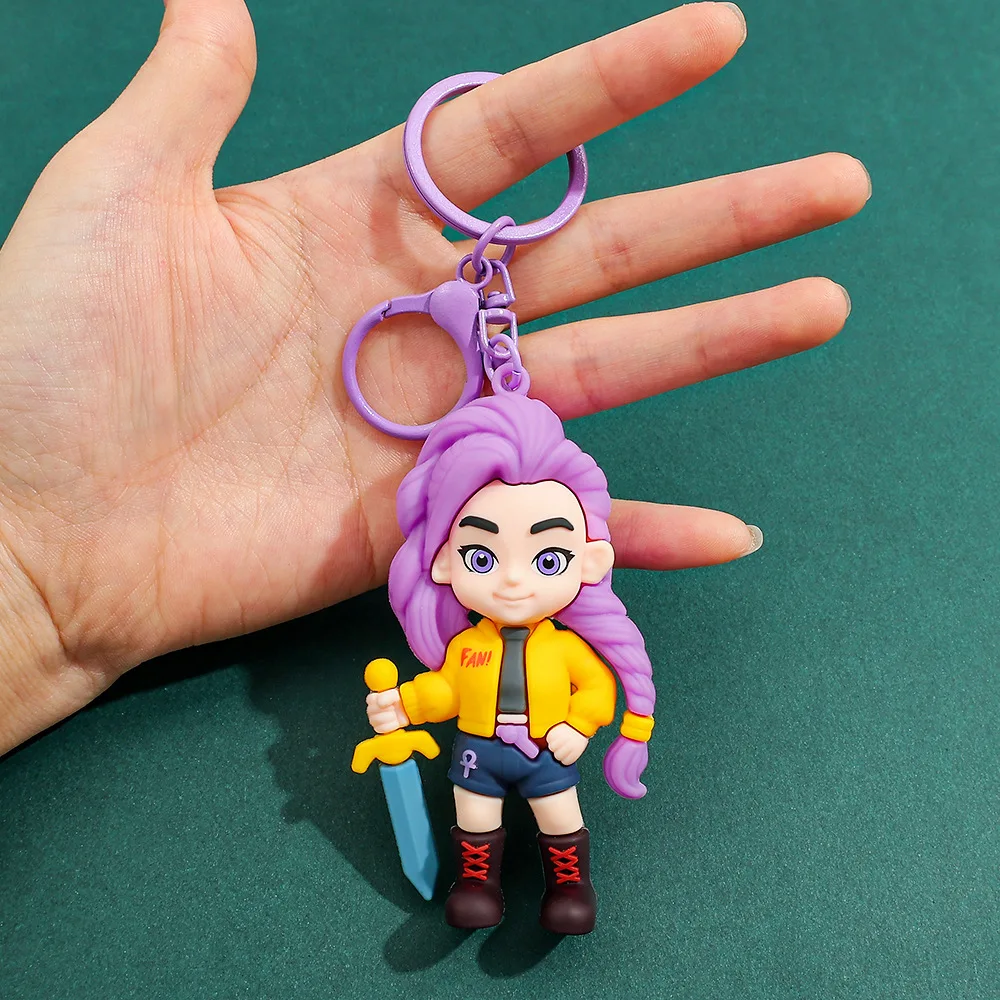 

KPOP Demon Hunters Keychain Pendant Drip-molded PVC Material Bag Charm DIY Fashion Doll Accessory New Style Gift