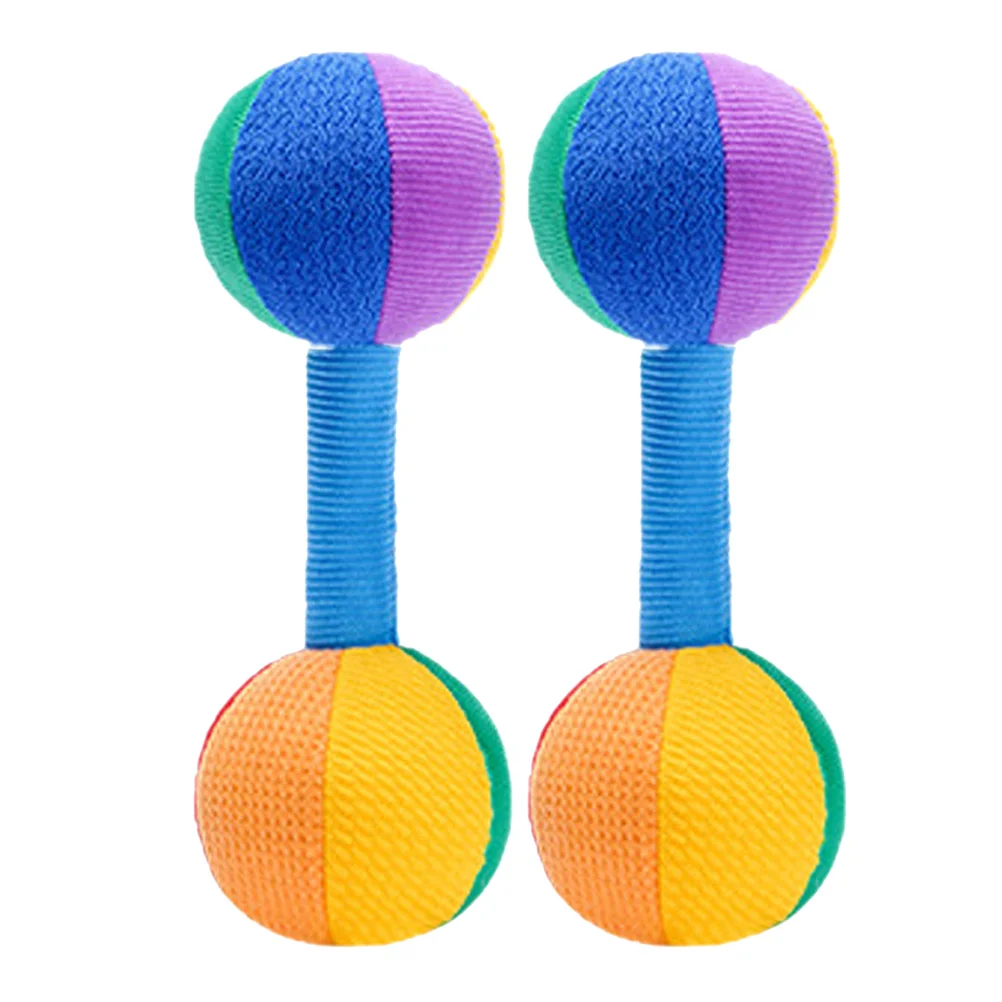 2 Pcs Baby Training Toys Infant 3-6 Months Sleeping Supple Dumbbell Cloth Newborn