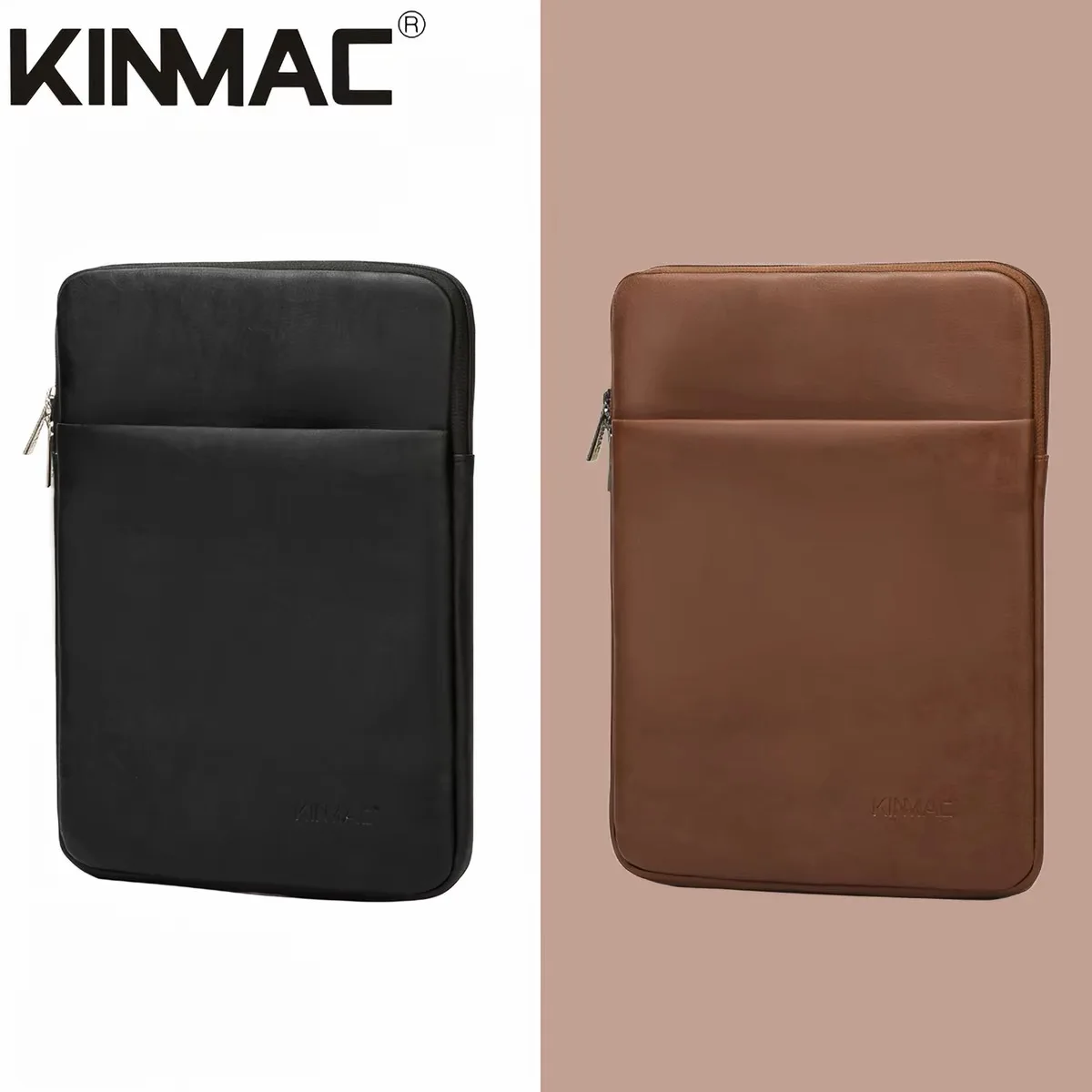 Leather laptop carry-on case with waterproof and shockproof features and corner protection cover.