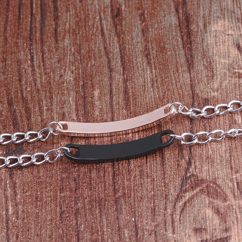 سوار ربط حروف للنساء ، مجوهرات الأزواج للعشاق ، الزوجة والصديق ، الذهب الأسود والوردي ، جماله ووحشها #2