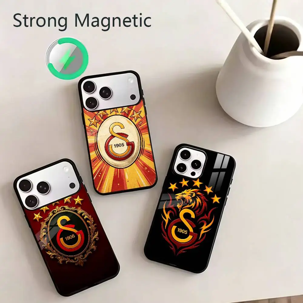 Чехол для телефона A-Aslanlar Team G-Galatasaray 1905 для iPhone 11, 12, 13, 14, 15, 16, 17 Plus, Pro, Max с поддержкой беспроводной зарядки
