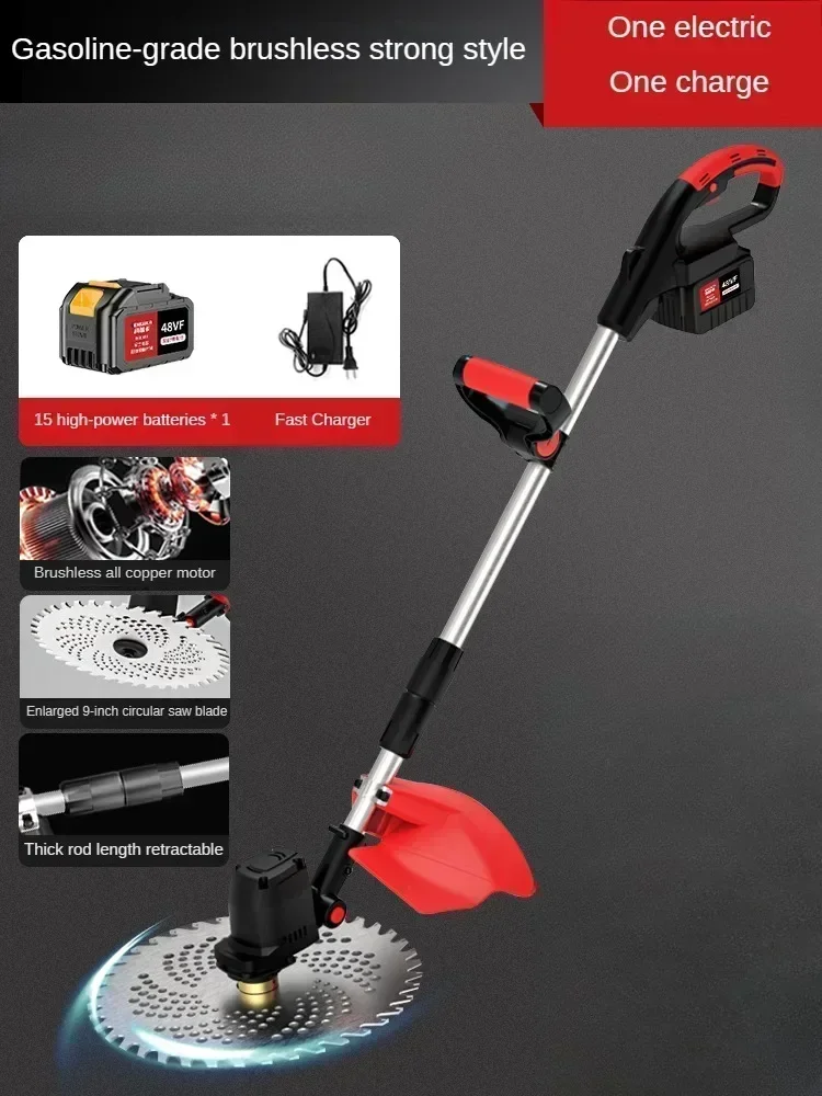 

110V/220V Home Cordless Lawn Mower Electric Grass Cutter Rechargeable Grass Trimmer for Small Garden C