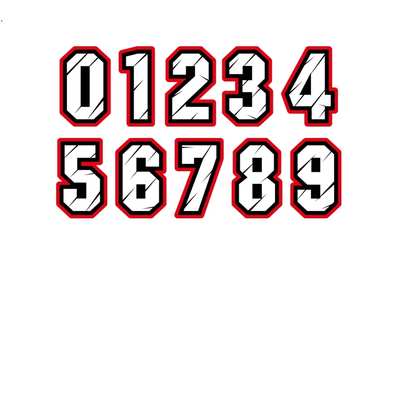 No Background Figures 0 1 2 3 4 5 6 7 8 9 Racing Number Helmet Racing Vinyl Decals Motorcycle Accessories Sticker