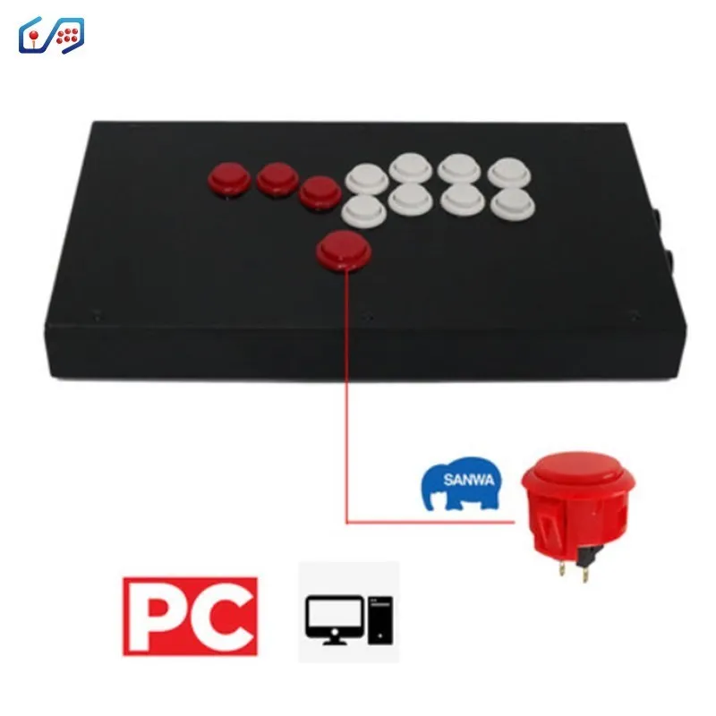 All Buttons Hitbox Style Arcade Game Console Joystick Fight Stick Game Controller For PS4/PS3/PC Sanwa OBSF-24 30