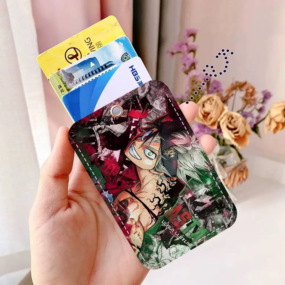 حامل شخصي ياباني أنيمي بلاك كلوفر مناسب لبطاقة البنك، مترو الأنفاق، محفظة بطاقات الحافلة، حافظة بطاقات، سلسلة مفاتيح حامل الشارة #3