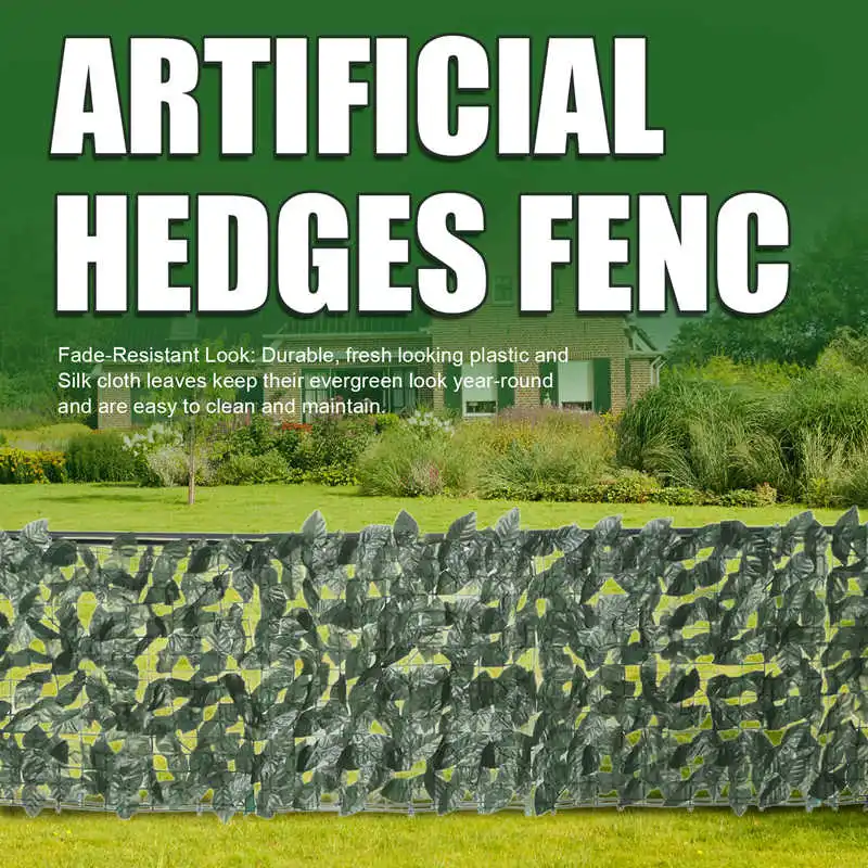 Artificial Ivy Privacy Fence Screen 0.5X3M, Faux Ivy Vine Leaf Decoration for Outdoor Garden Hedges