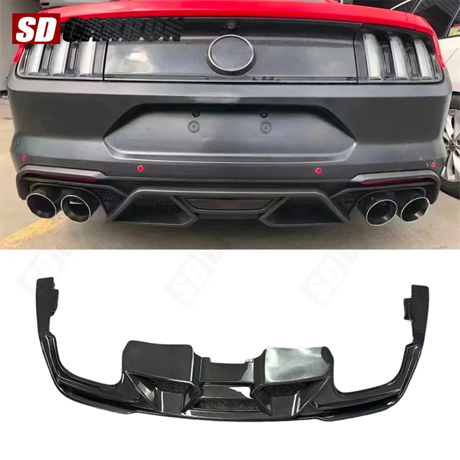 

Carbon Fiber Rear Bumper Diffuser Lip For Ford Mustang GT500 2018-2021 Lower Guard Plate Splitter Rear Spoiler Lip Body Kit