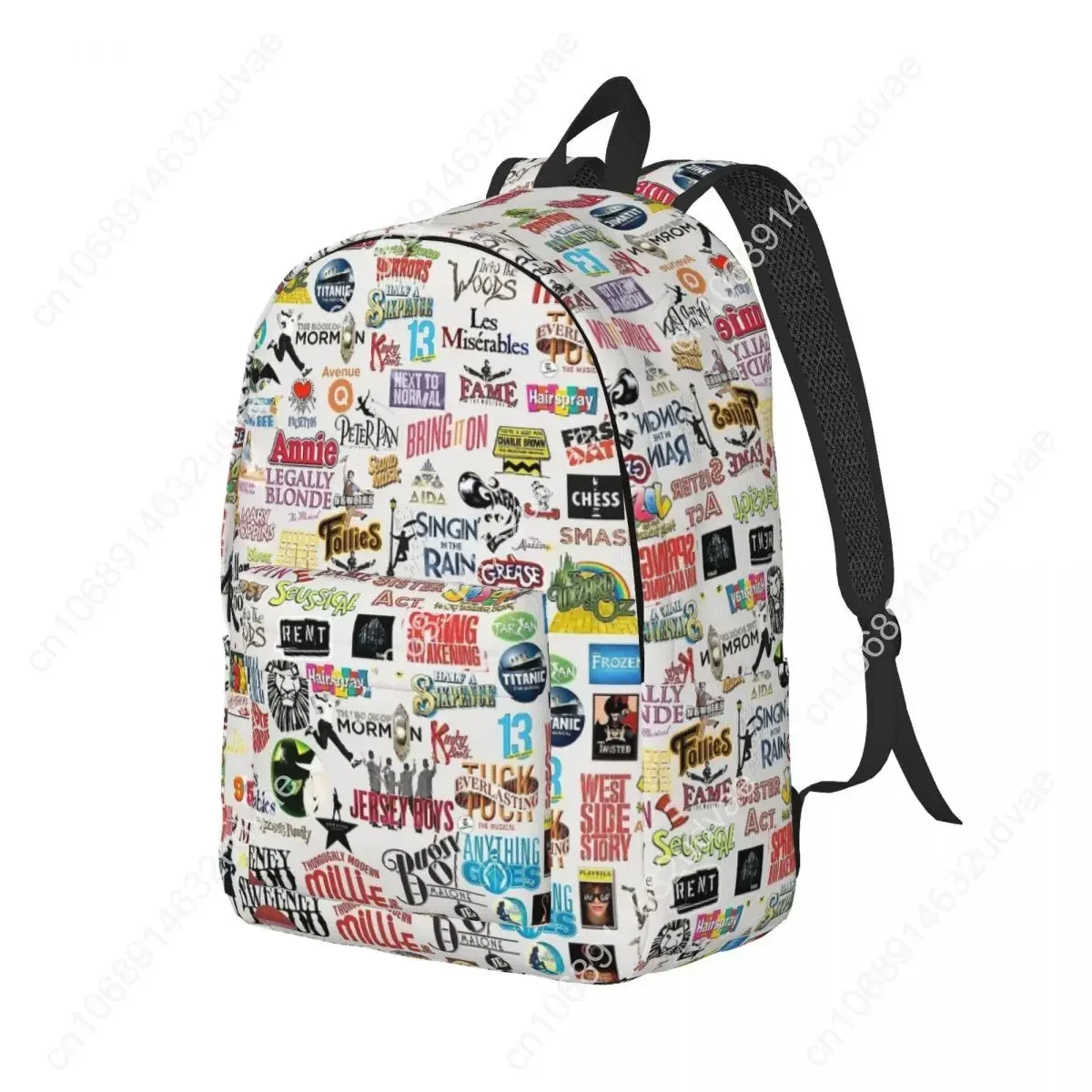 Broadway Melody Backpack School Bookbag Musical Theatre Drama Canvas Daypack Preschool Primary Bag