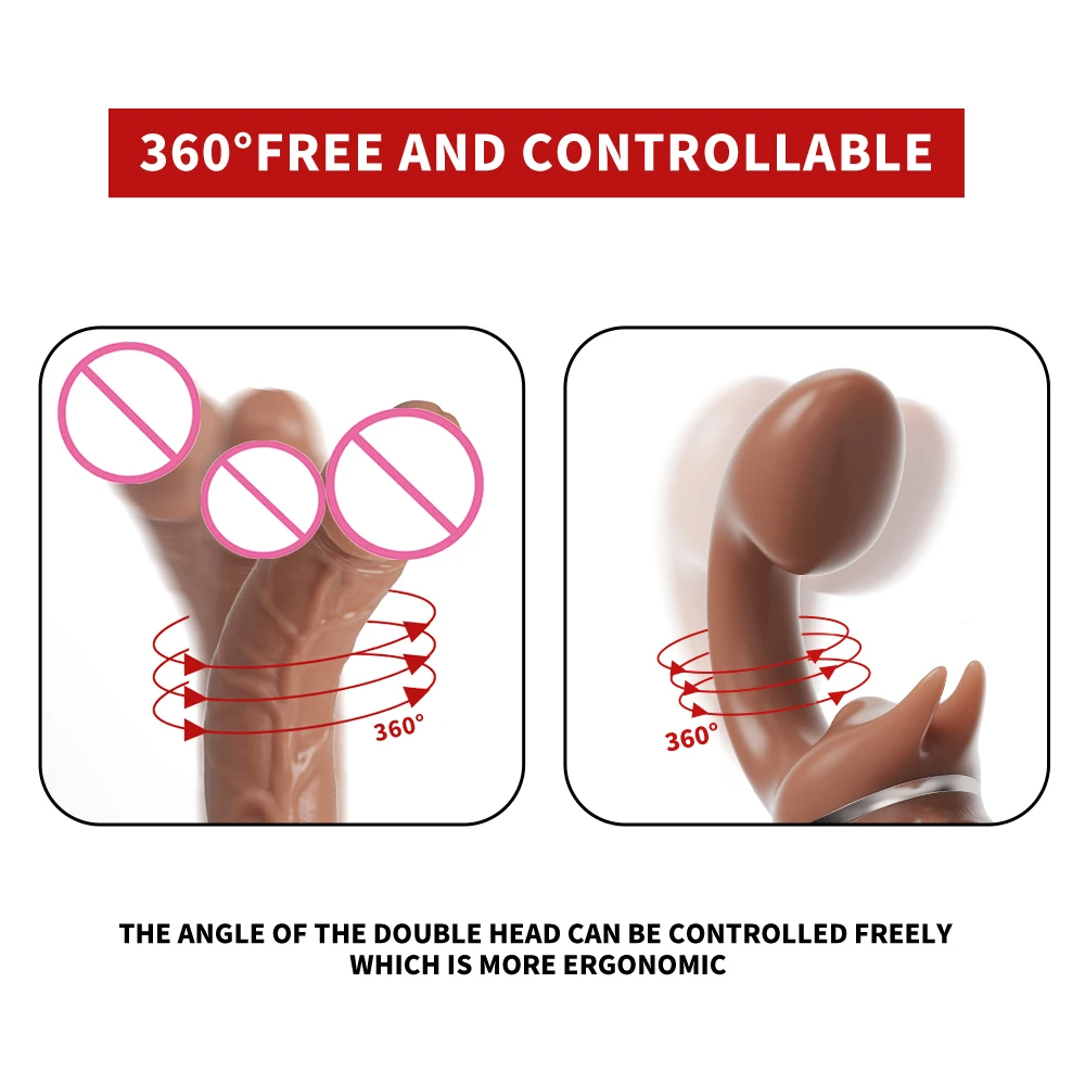 Dual Head Vibrator Rotates Shapes And PosturesAdult Sex Toys Double Huge Realistic Dildo Suction Cup For Lesbian For Women 18