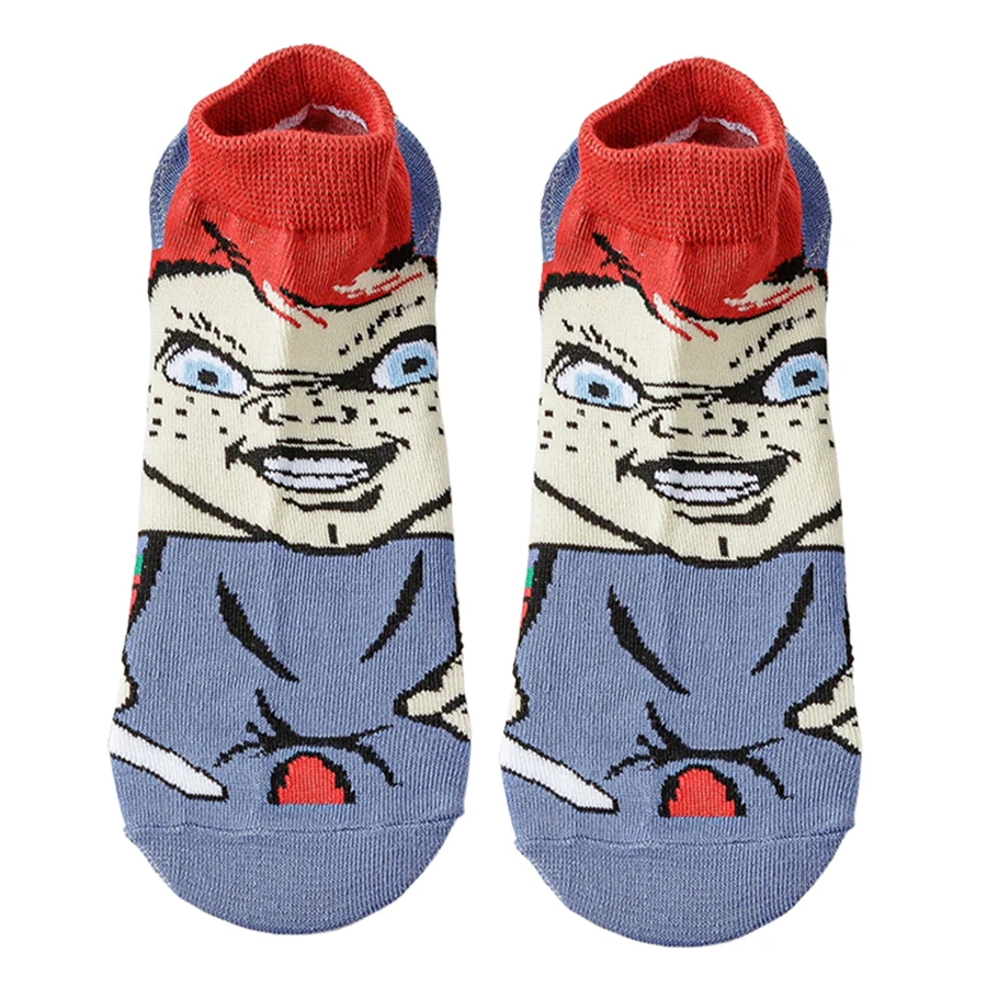 10/15/20/30Pairs الكرتون أنيمي الجوارب الرجال النساء عيد الميلاد هالوين الهيب هوب الشارع موضة الجدة مضحك قارب قصير الجوارب