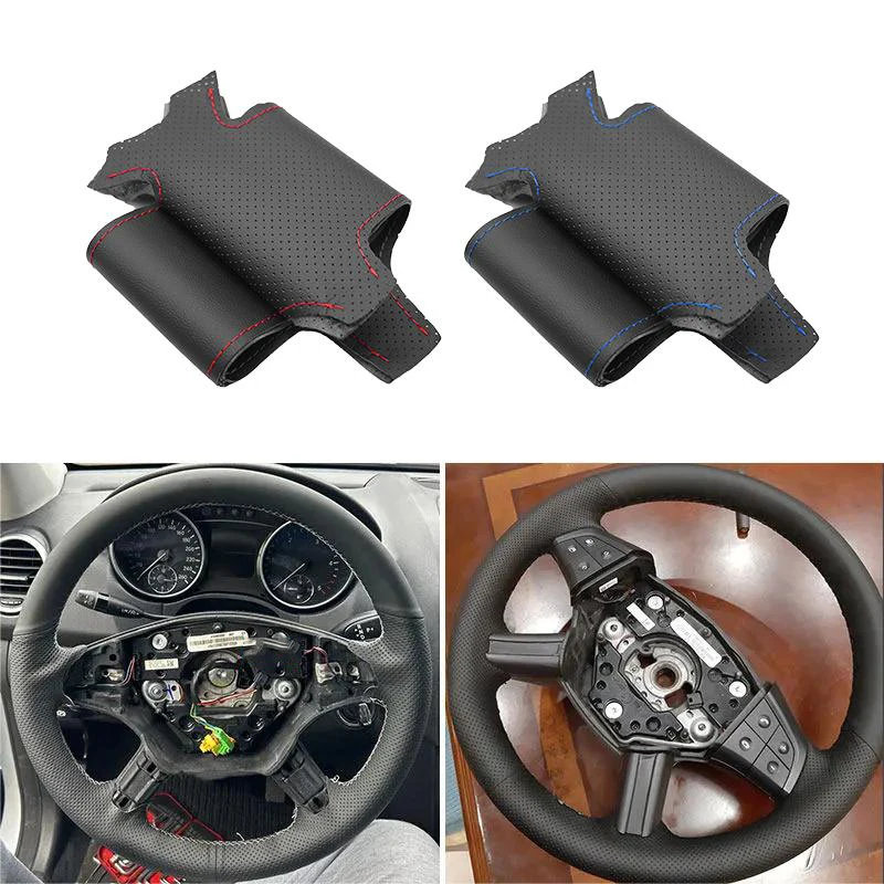 Hand-stitched Car Steering Wheel Leather Cover For Mercedes Benz GL R Class X164 2006 - 2009 M-Class W164 2005 2006 2007 2008