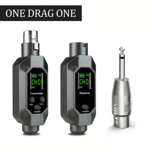 Transmisor y receptor XLR inalámbrico Adaptador de micrófono recargable para micrófono dinámico, mezclador de audio